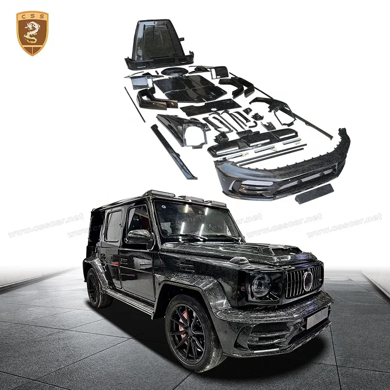 Update MSY Style Forged Carbon Bodykit for Mercedes Bens G Class W464 Body Kit Car Bumper Assembly Engine Hood Rear Roof Spoiler