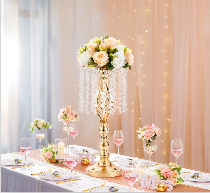 Metal Gold Wedding Centerpieces Table Decorations Flower Stand Vases