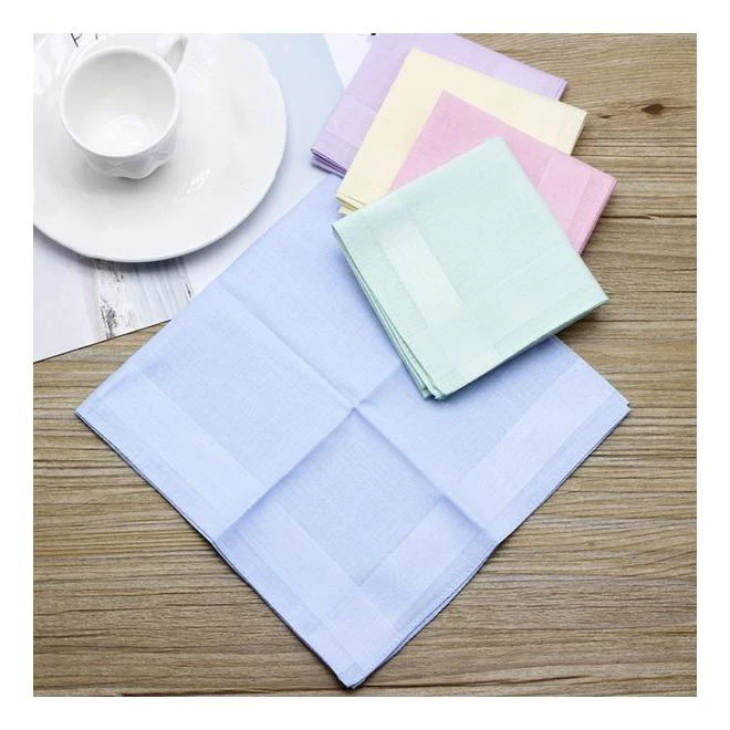 Men Handkerchief And Women Solid Color Cotton Handkerchiefs Small Colored
