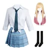 Top, corbata, falda y peluca (medias negras a juego incluidas)