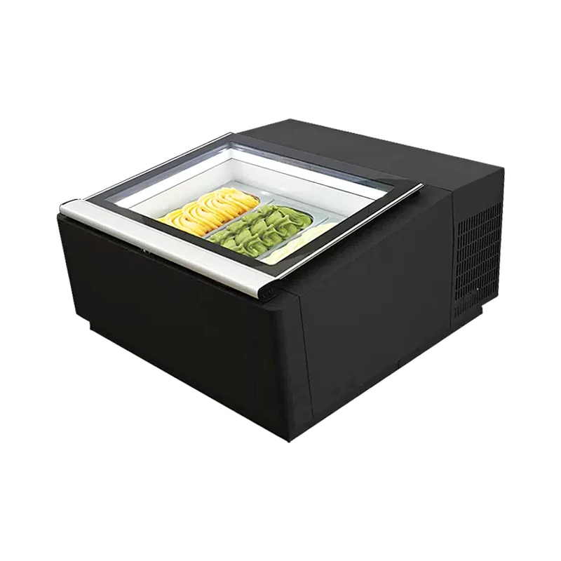 Prosky Special Offer Glass Mini Ice Cream Dipping Cabinets Gelato Display Freezer