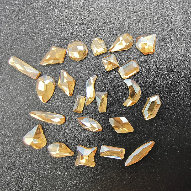 HZRcare Loose Mixed Size 3D Gold Light Peach Water Crystal AB Decorative Art Flat Back Stone Nail Art Rhinestone For Nails.jpg