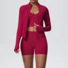 red  jacket+shorts+bra