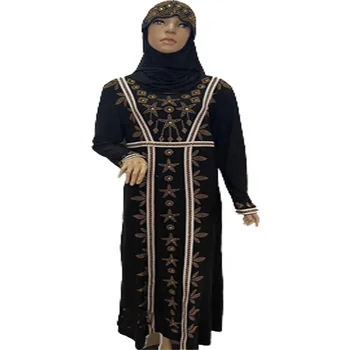 2024 Wholesale Women Fashion Long Sleeve Pretty Diamond Muslim Islamic Dresses Clothing Cardigan Black Abaya Long Robe Dress