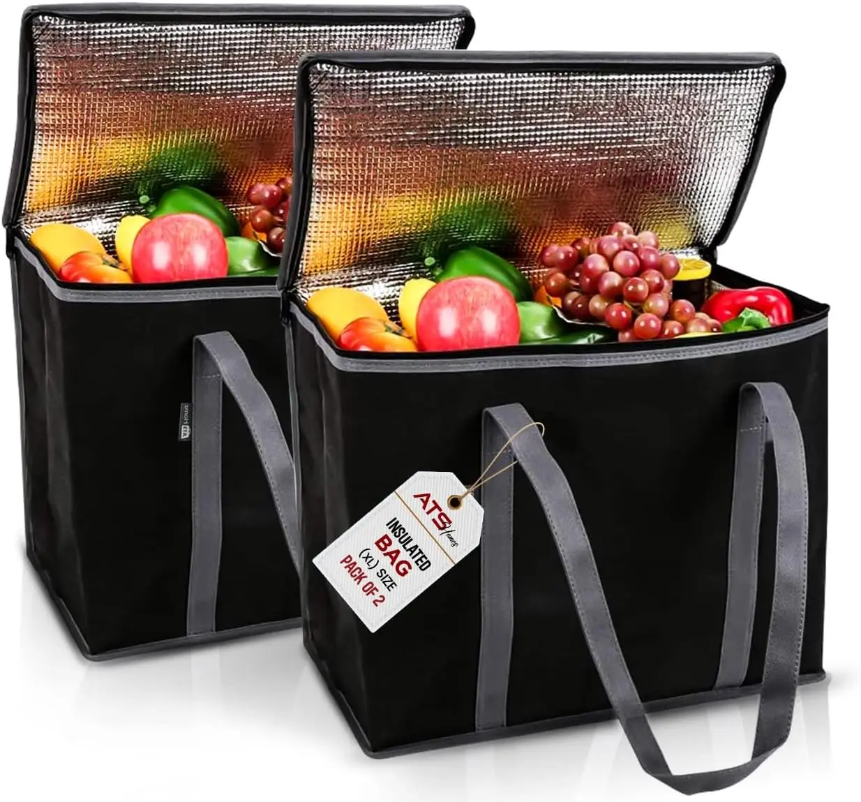 Black Foldable Non Woven Portable Thermal Insulated Warmer Cooler Bag Backpacks Cooler Insulated Bag