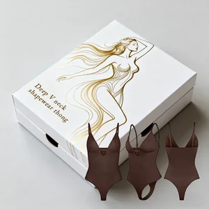 Deep V Neck Shapewear Tummy Control Plunge Sleeveless Backless Thong Tank Top Bodysuit for Women