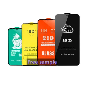 2.5D mobile screen protector 9D 21D 10D 18D 9H S22 tempered glass for iphone samsung