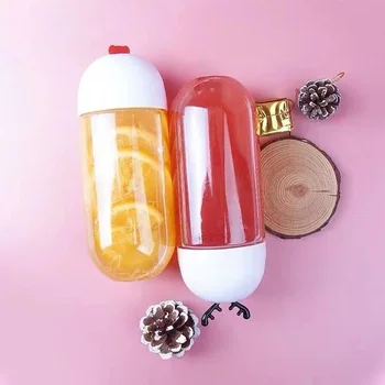 500ml透明カプセル型ペットボトル飲料ソーダエネルギードリンク