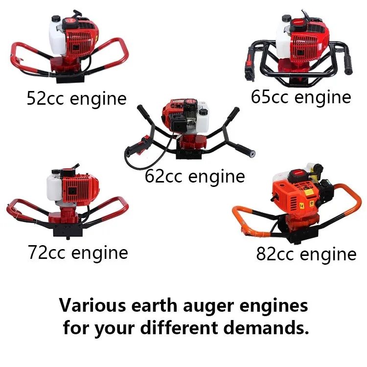High Power 1E50F 72CC 2-Stroke Engine 2.5KW Gasoline Post Hole Digger Hand Earth Auger
