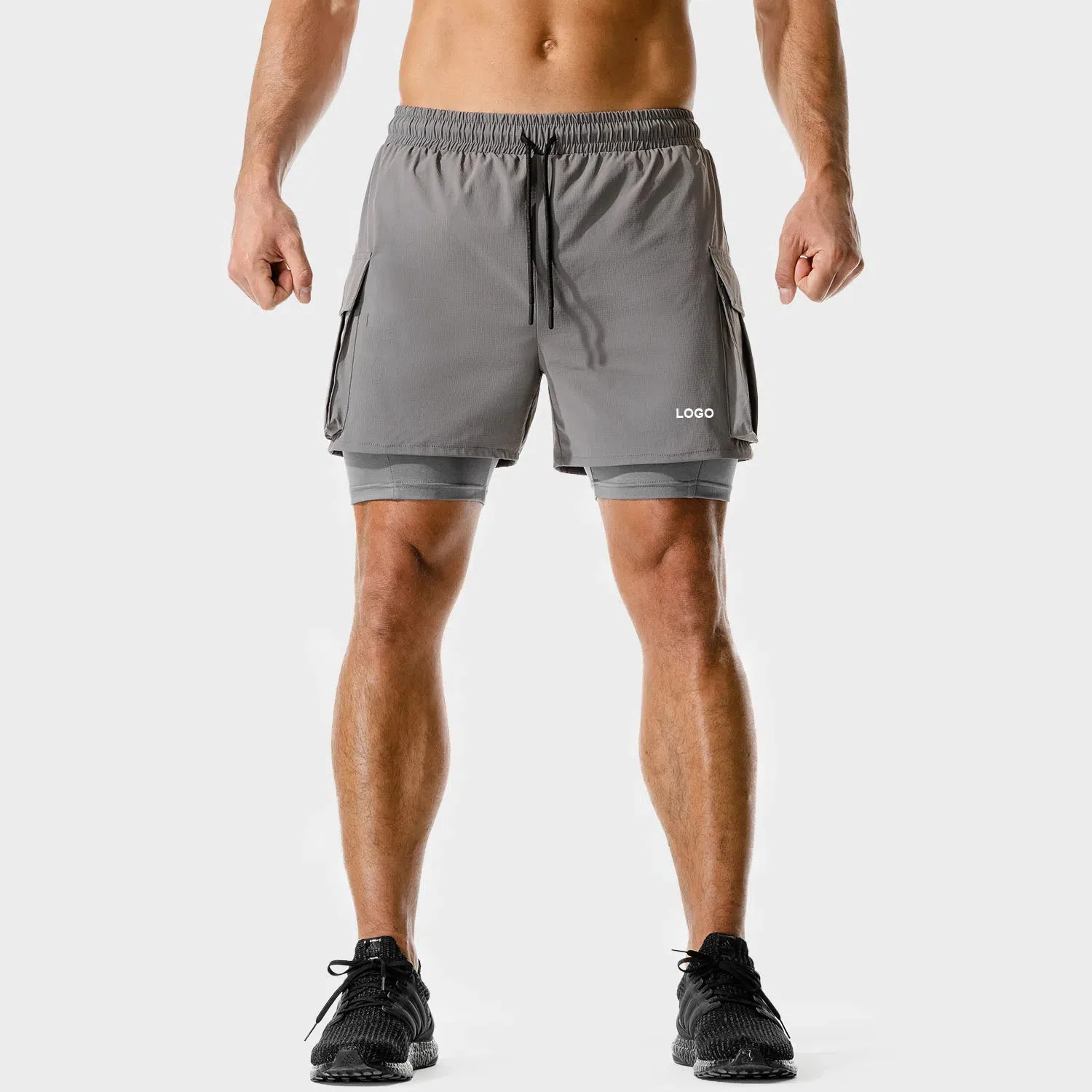 mens polyester cargo shorts