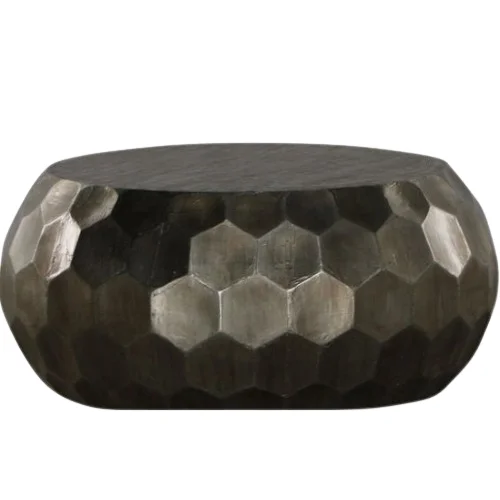 Bee Nest Hexagon Shape Round Coffee Table for Luxury Home Living Room Furniture Classic Vintage Style Metal Center Table Office