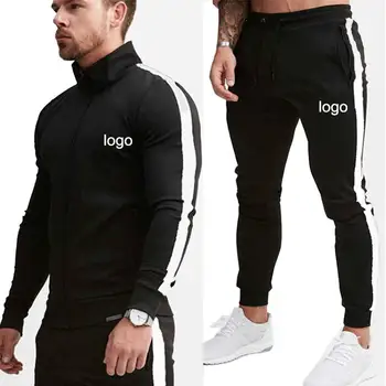 New arrival gym sports set athletic running sportswear gym athletic men's jacket 2 piece set