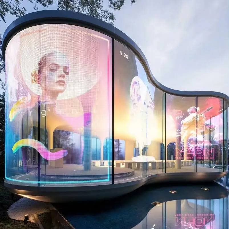 3D P6.5 Led Transparent Screen for Glass Window Advertising LED Video Wall