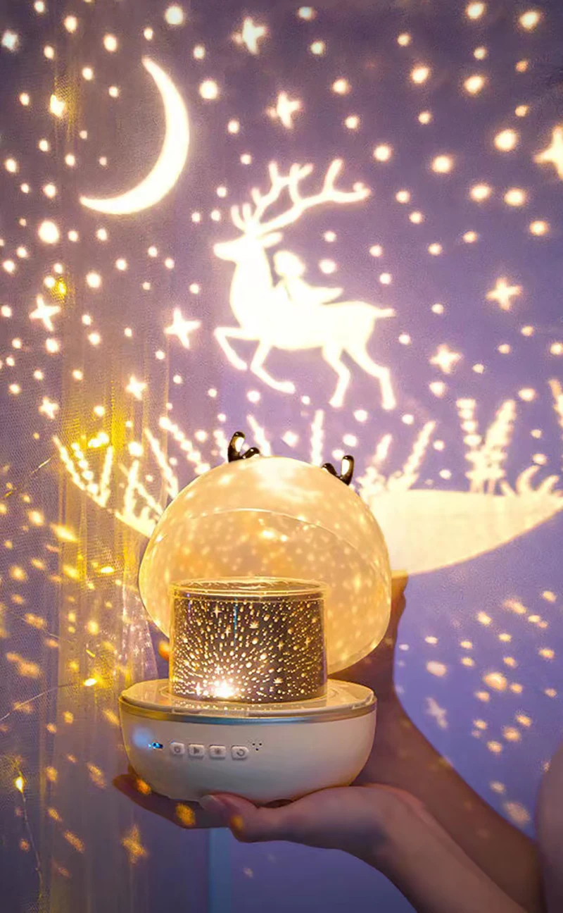 little reindeer night light projector