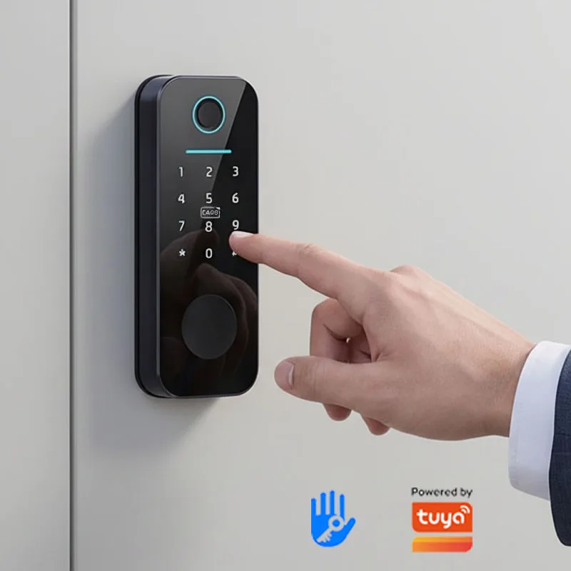 Bluelock TTlock Smart Lock Fingerprint Smart Door Lock Deadbolt Card Key Tuya/TTlock App Unlock Cloud for for Wood