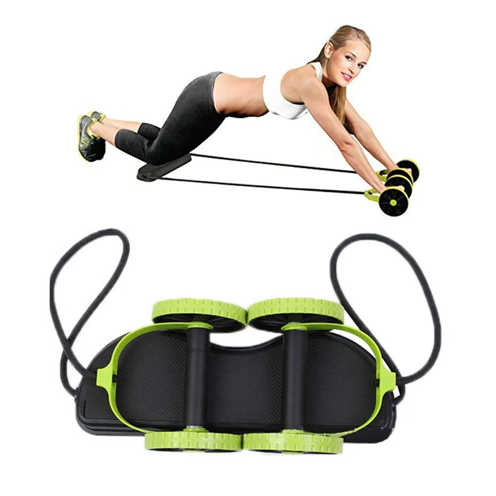 Automatic rebound tension double rope healthy muscle abdominal wheel roller belly thin arm fitness Abdominal strengthening wheel