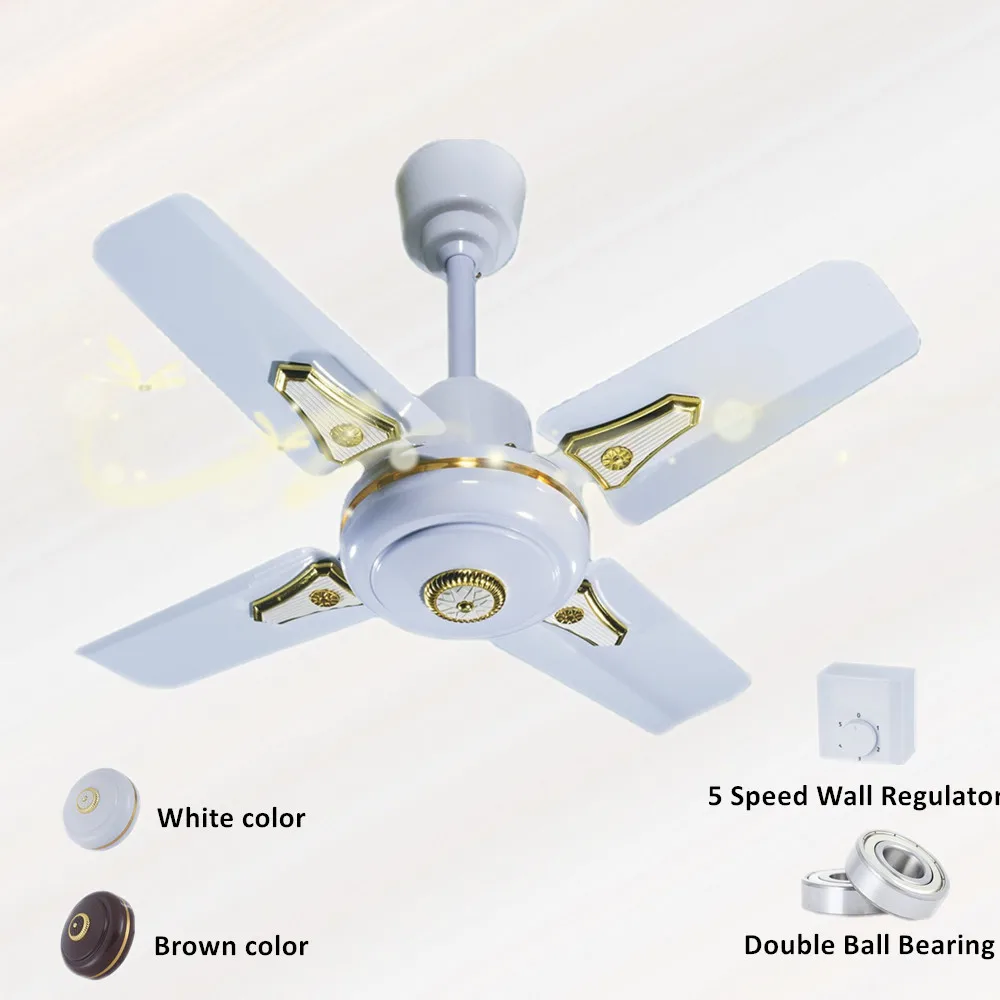 High speed AC motor 4 short blades home appliances 24inch/600mm small ceiling fan small motor