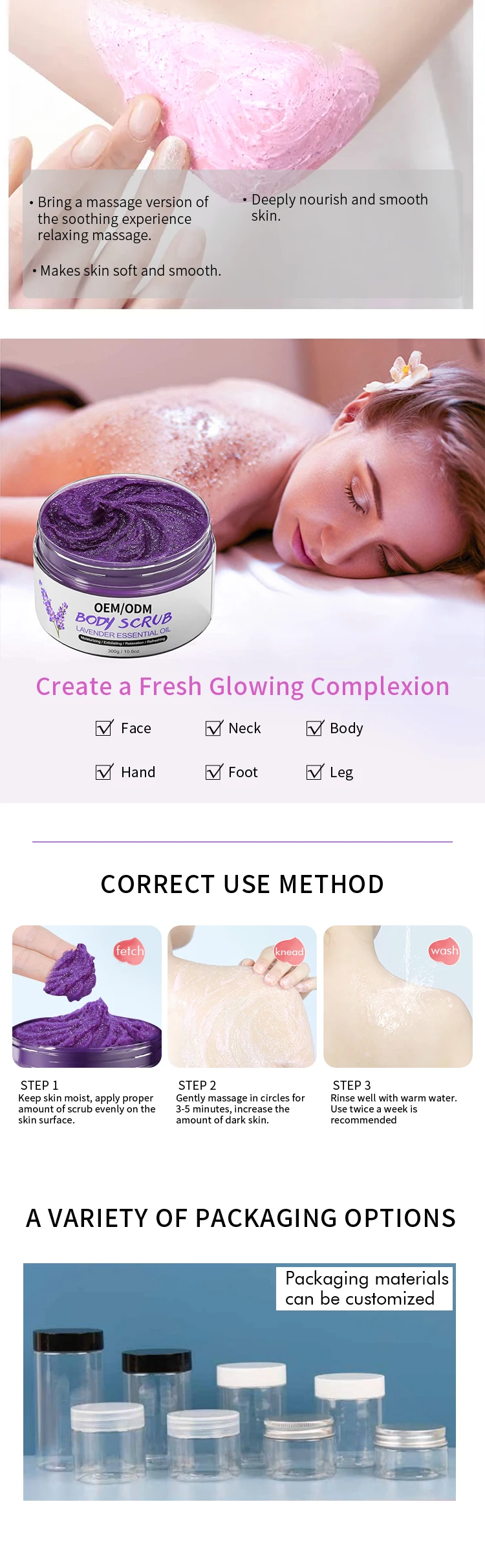 Custom Label Skin Lightening Body Scrub Private Label Exfoliating And