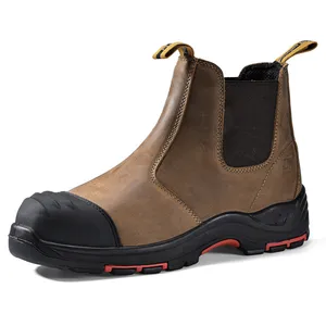 JIANKUN Chelsea Slip-On Mining Safety Boots | EN ISO 20345 S3 / ASTM EH 18kV | Composite Toe Midsole | Slip Resistant