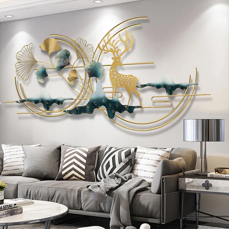 Wholesale Beauty Luxury Living Room Metal 130cm Wall Gold Flower Art ...