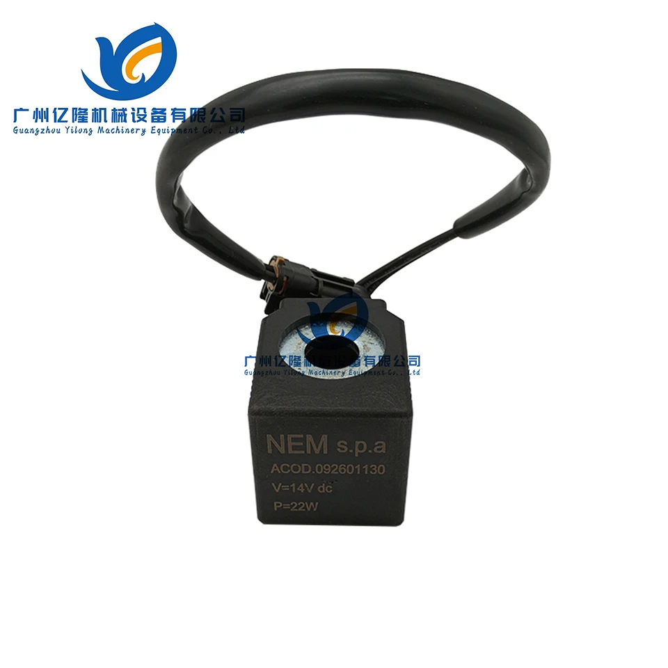 For Foton Fukuda Lovol Pilot Safety Lock Solenoid Valve Coil Core 12V Excavator Accessories Digger Digging 38.5*13