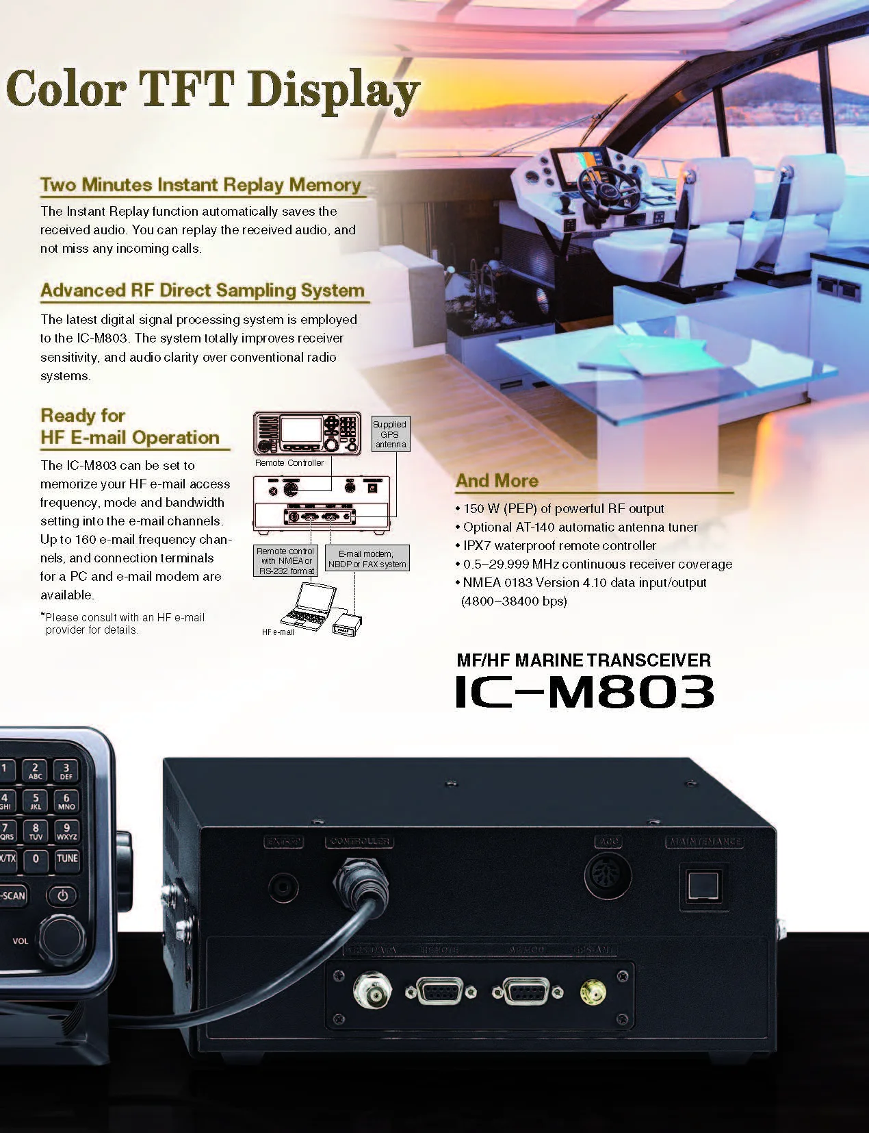 Marine Electronics Maritime Navigation Communication Icom Ic-m803 Ship ...