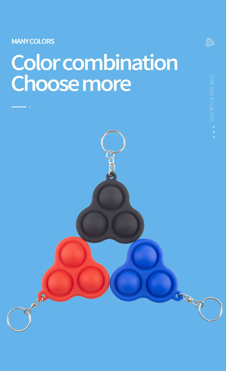 Popper Key Chain Mini Fidget Popper Keychain Stress Relief Sensory Party Favors Fun ...
