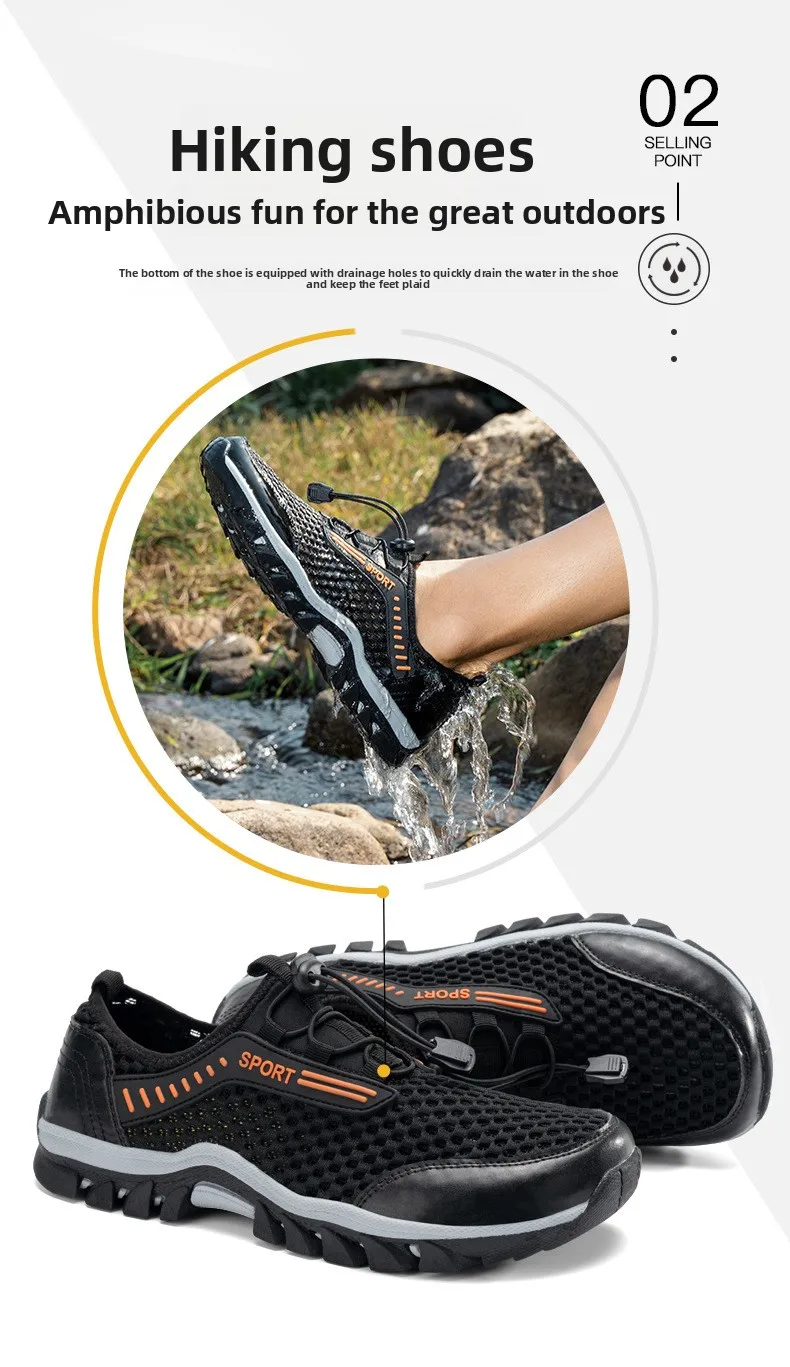 Wide Toe Box Wading Shoes Outdoor Hybrid Water Shoes Breathable Mesh Anti-Slip Outsole for Beach River Hiking Urban Travel