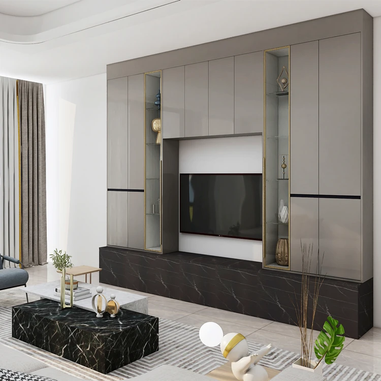 Jycasa Custom Tv Wall Mounted Gloss With Wall Mounted Tv Design For Luxury Tv