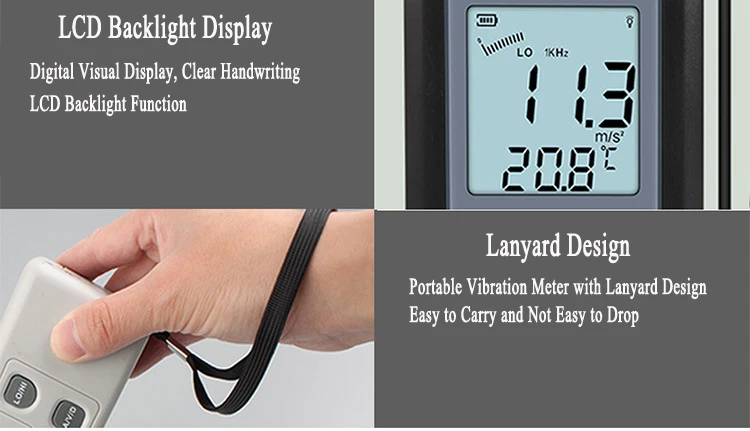 Smart Sensor AR63A Professional Vibration Analyzer High Precision Handheld Digit
