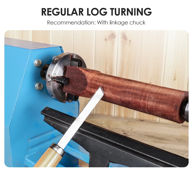 LUXTER 400W Mini Wood Automatic Manual Turning  Lathe Machine Belt Speed Adjustment 14inch