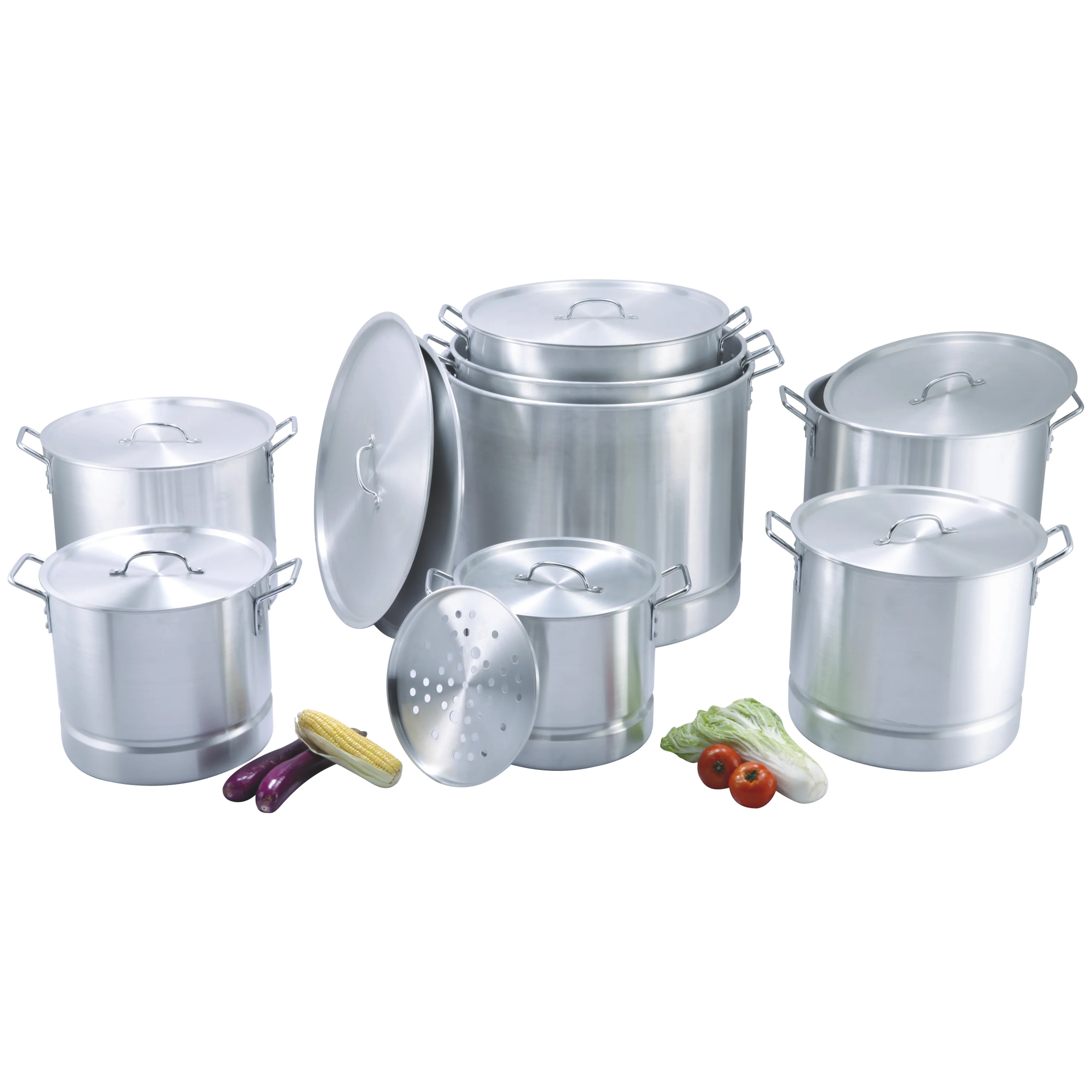 Алюминиевая Паровая кастрюля Tamalera 8QT -160QT, большая кастрюля для приготовления пищи, наборы кухонной посуды, коммерческая кастрюля