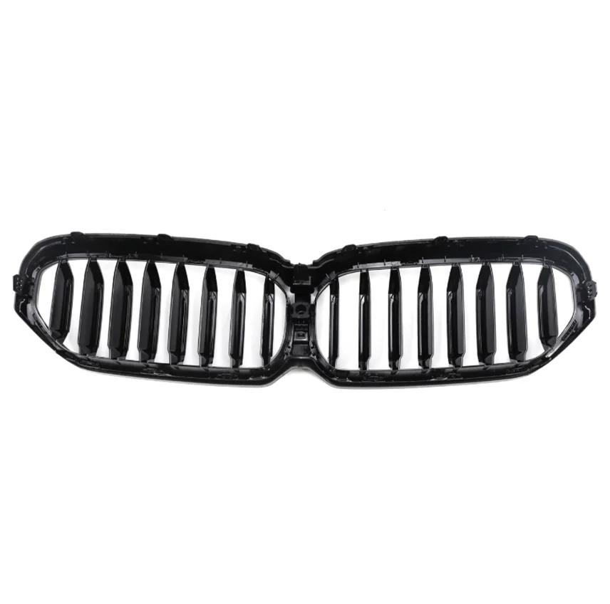 product tiypeor car front kidney grille black front bumper grill carbon fiber single slat car grills for bmw 5 series g30 2020-4