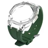 Étui transparent + bracelet vert