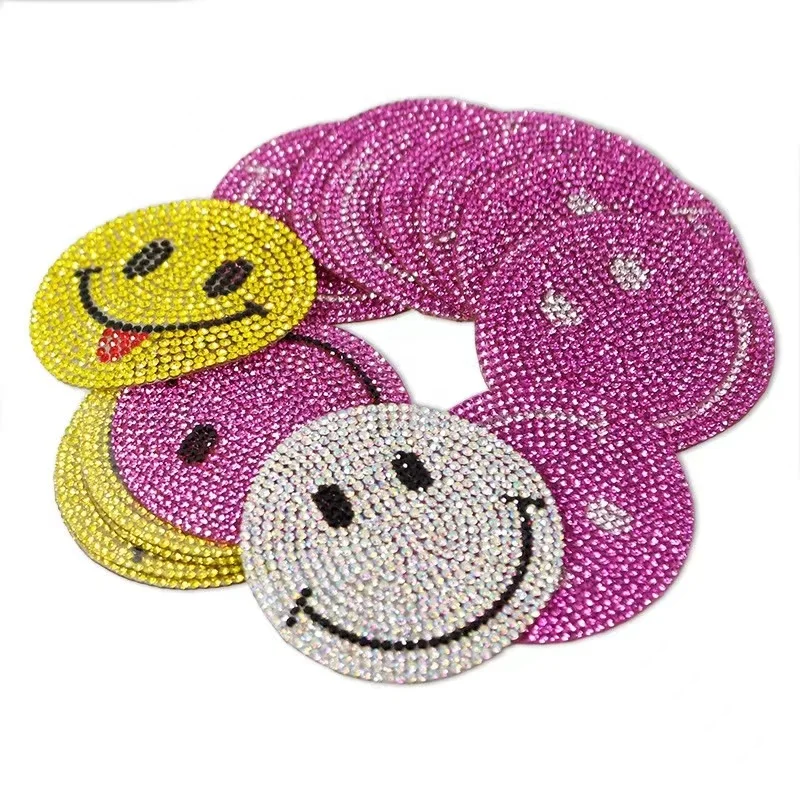 Beautiful crystal flower rhinestone applique custom iron on patches for diy t shirt