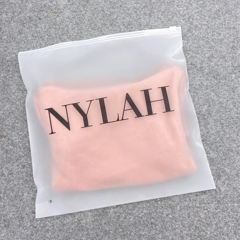 Custom Small Printed LOGO Plastic PVC Frosted Zip Lock Bikini Swimwear Beachwear Panties Packaging Zipper Bag