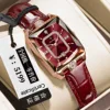 EU-785 Rose Gold Red Face Leather Belt (EU Standard)