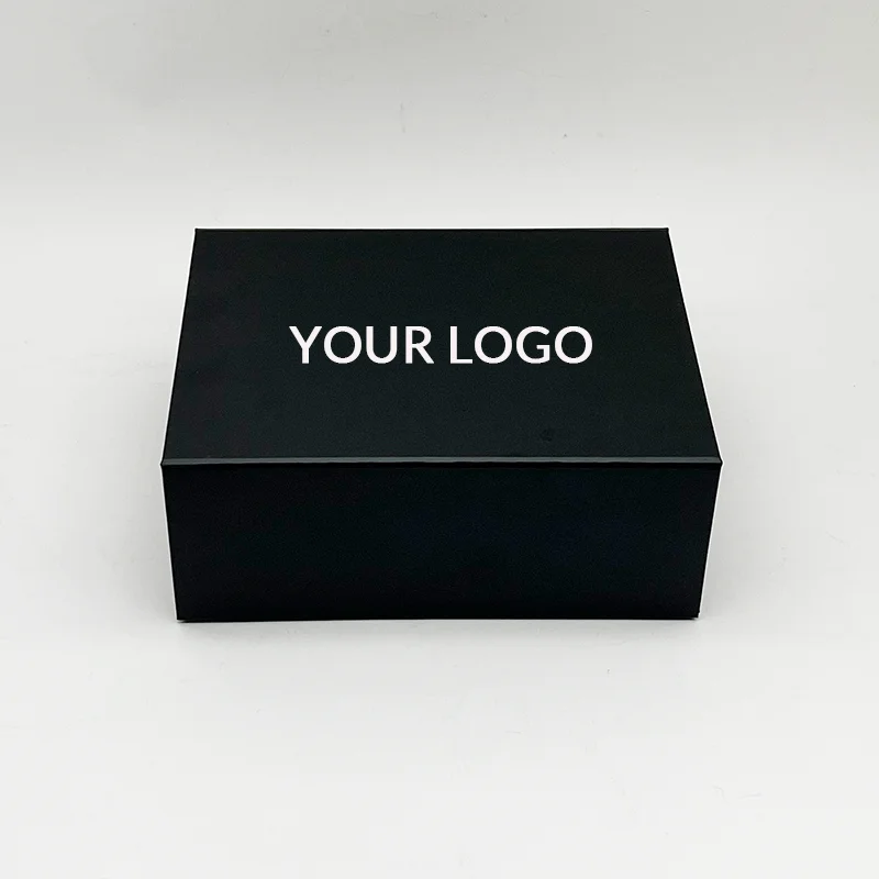Professional Service Custom Logo Black Apparel Packaging Folding Magnetic Closure Gift Paper Box for Small Business factory