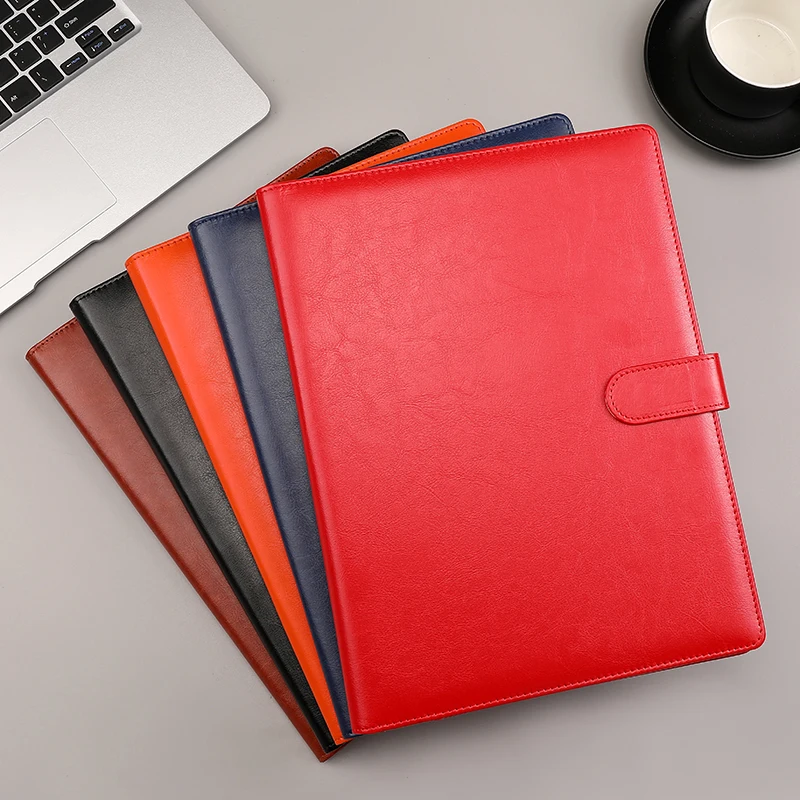 Wholesales Factory Price  Conference Folders Custom Embossed logo File Folder  A4 PU Leather Portfolio Folder
