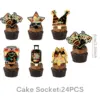 Décoration de cupcakes noire - 24 pièces