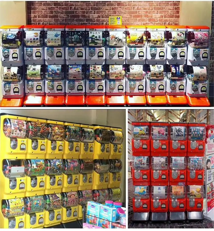Commercial Candy Vending Machine Removable Coin Operated Canisters Triple Gumball Candy Machine Dispenser for Business