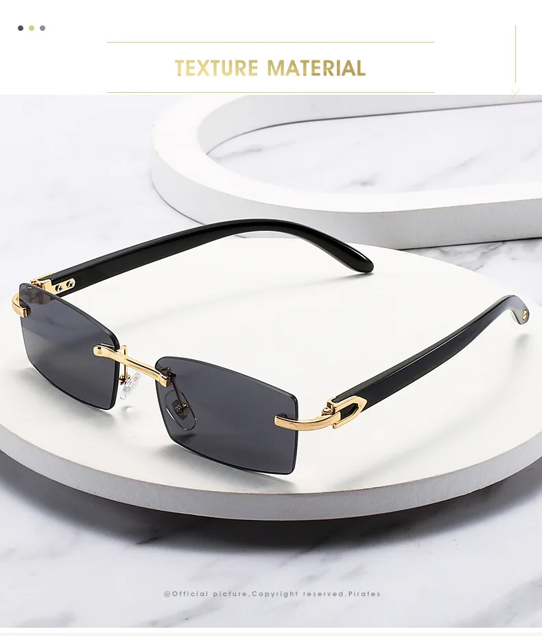 Pequeñas gafas de sol rectangulares sin marco paramujer 