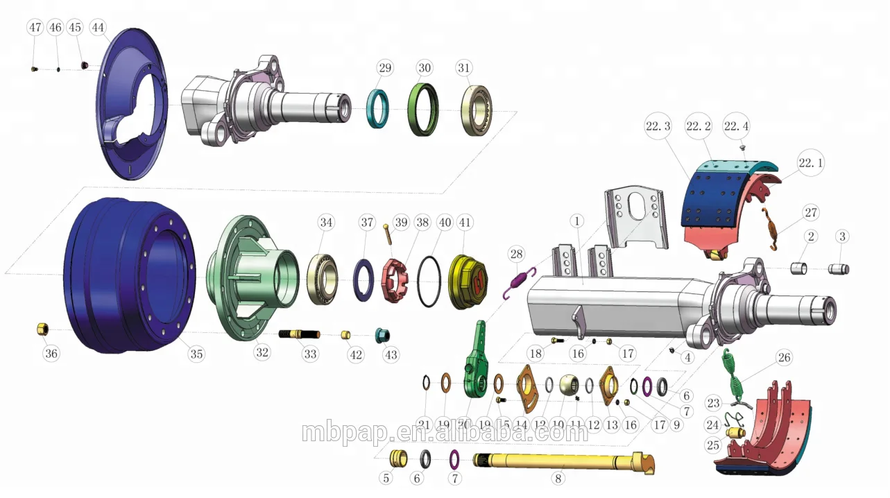 Якорь pin втулка для прицепа 13 т американского типа мост