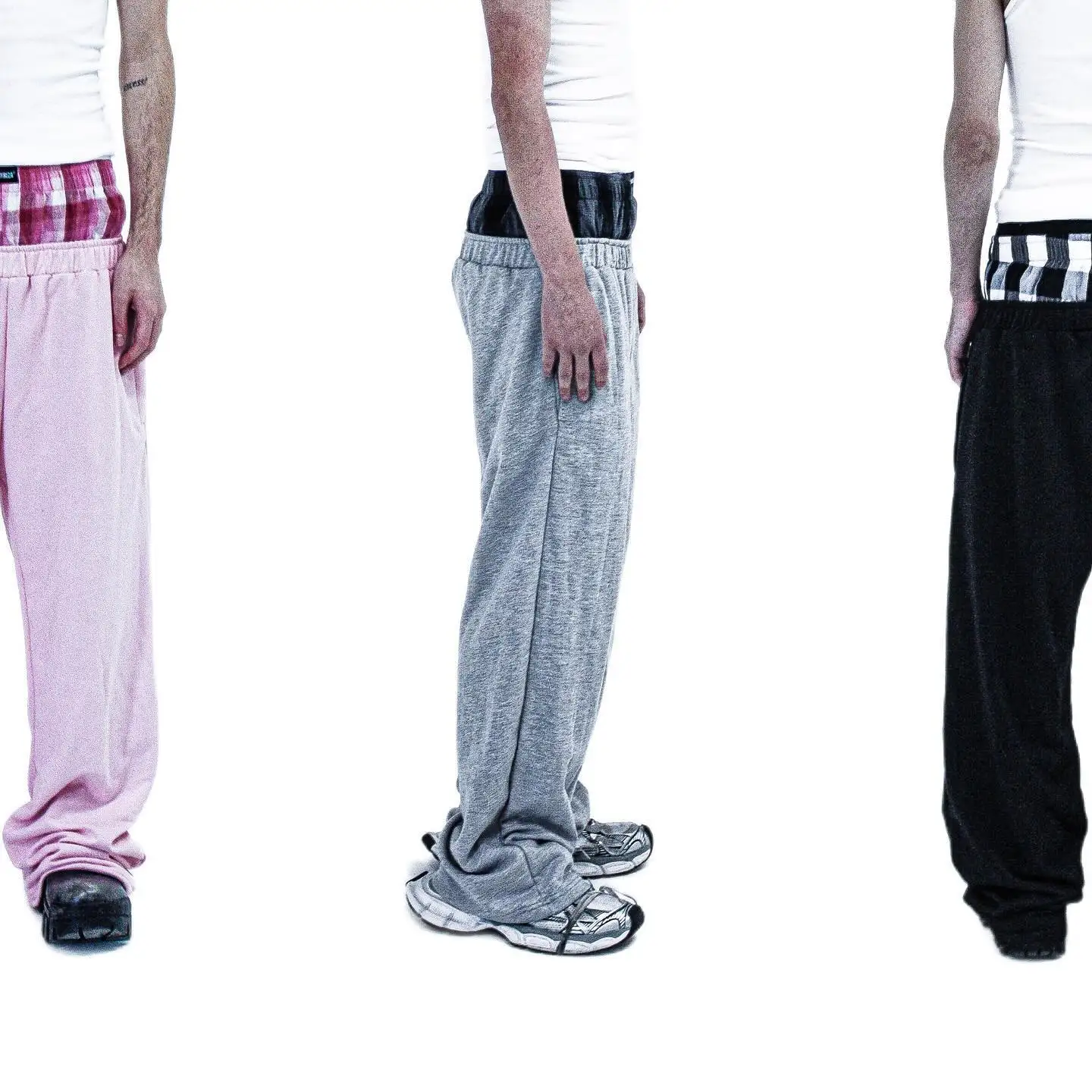 パンツ docking double waist baggy slacks docking double waist baggy slacks