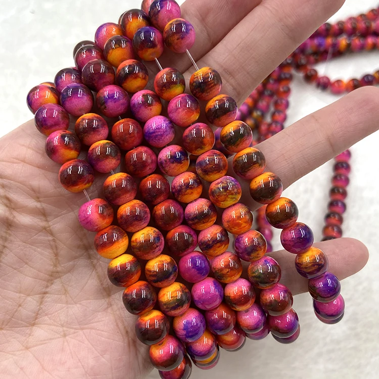1 filo di perline di corallo di bambù marino di colore rosso, perline sciolte, per la creazione di gioielli fai da te - Italia