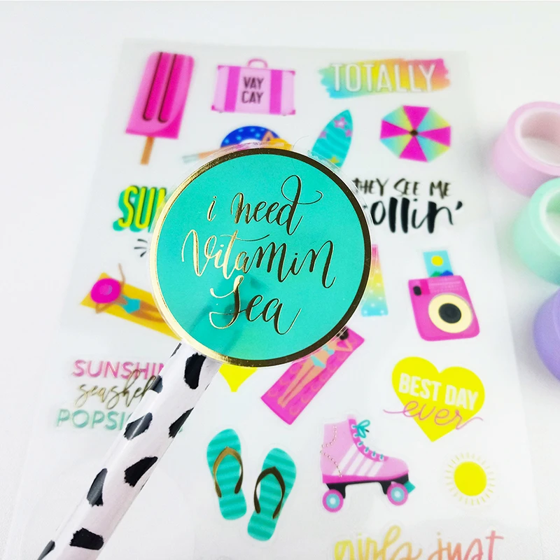 Customized Full Color Notebook Planner Kiss Cut Sticker for Kids