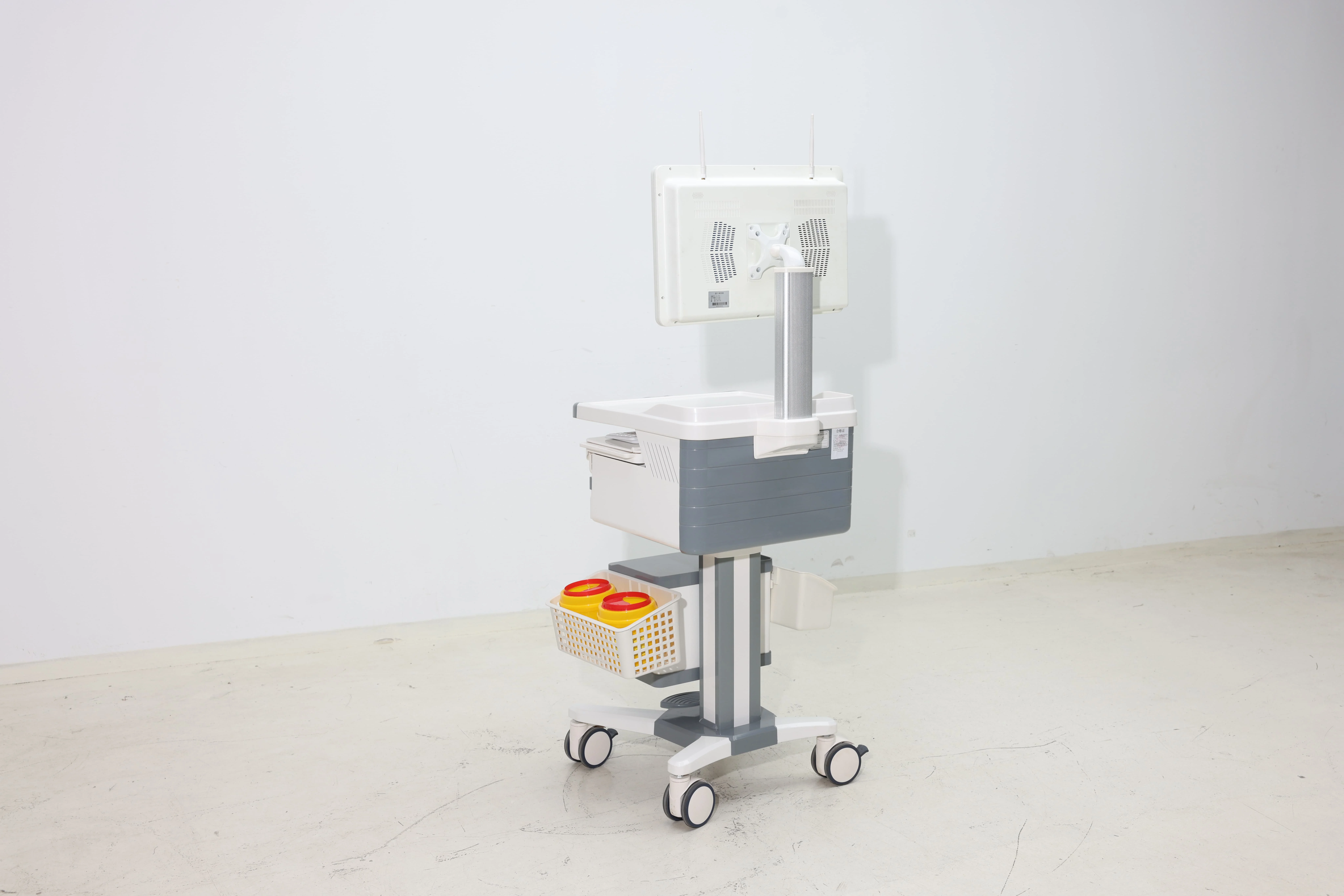 Rotating ABS Monitor Medical Computer Cart Height Adjustment for Clinical Documentation-Hospital EHR Living Room Dining 2