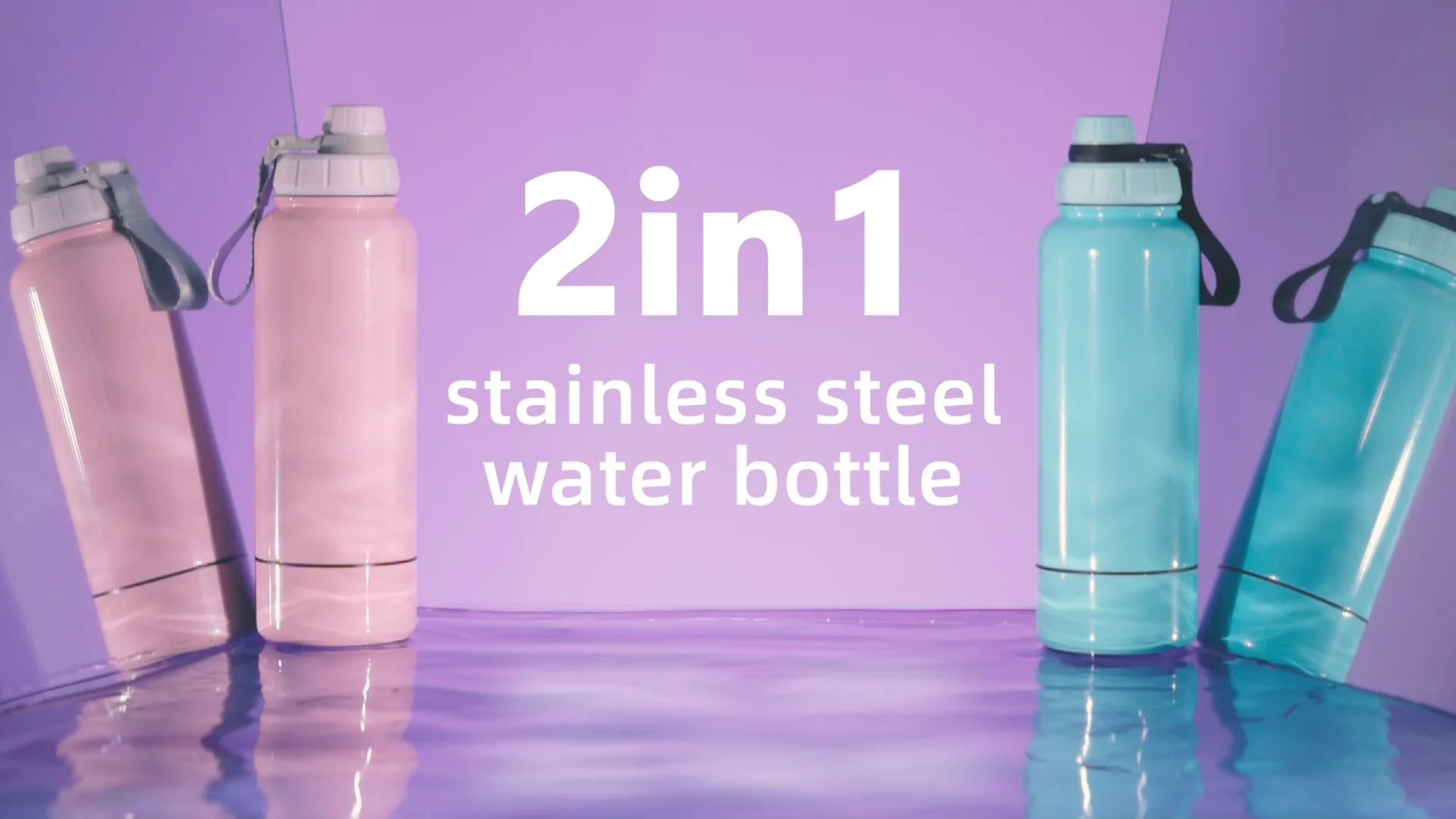 2 In 1 32oz 304 Stainless Steel Vacuum Insulated Sport Water Bottles
