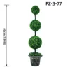 Artificial Triple Boxwood Ball Topiary Tree Dark Green