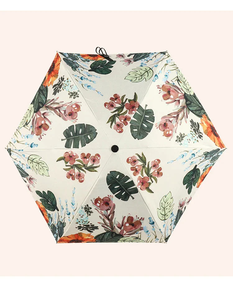 Portable Folded Ultralow-light 5 Folding Umbrella Sunblock Uv Mini Pocket Umbrella